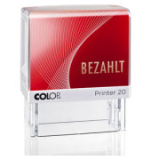 Textstempel Printer 20 mit Text "BEZAHLT" Kunststoff rot