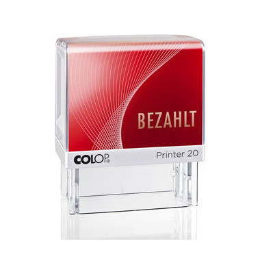 Stempel 20L BEZAHLT rot 1-zeilig Stempel 20L BEZAHLT rot 1-zeilig
