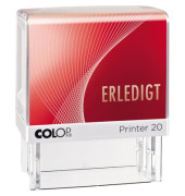 Textstempel Printer 20 mit Text "ERLEDIGT" Kunststoff rot