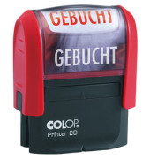 Textstempel Printer 20 mit Text "GEBUCHT" Kunststoff rot