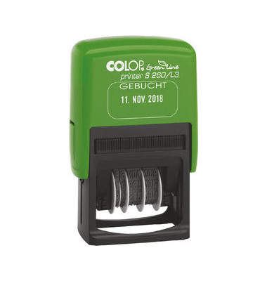 Datumsstempel GreenLine GEBUCHT blau/rot Datumsstempel GreenLine GEBUCHT blau/rot
