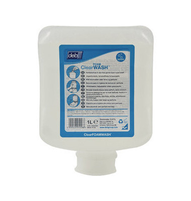 Schaumseife CLR1L Clear Foam Pure, parf&uuml;mfrei, 6x1000 ml, Nachf&uuml;llkartusche