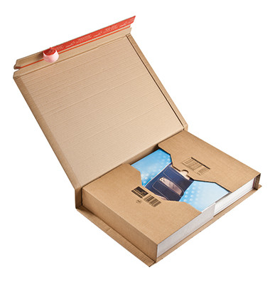 Buchverpackung Universal CP020.18 braun, für A3, innen 455x320x70mm, Kraftliner Wellpappe 1-wellig