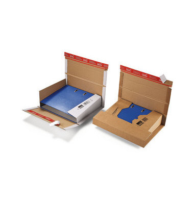 Ordnerversandkartons CP055.51 weiß, für 1 Ordner 35-80mm, innen 320x290x35-80mm, Kraftliner Wellpappe 1-wellig