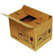 Versandkarton SAMC01.120 braun, bis DIN A4+, innen 384x284x284mm, Wellpappe 1-wellig