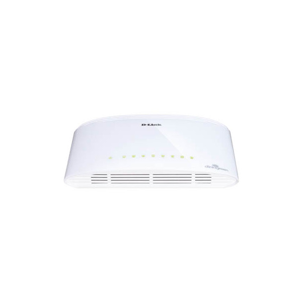 D-Link DGS-1008D 8-Port Gigabit Switch Desktop (10/100/1000 Mbit/s, bis zu 2000 Mbit/s pro Port im Full-Duplex-Modus, lüfterlos)