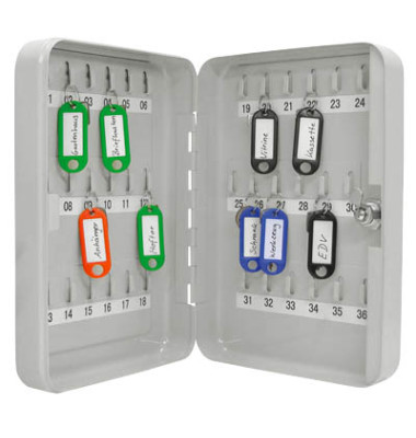 Schlüsselschrank für 36 Schlüssel lichtgrau Sicherheitsschloss Schlüsselschrank für 36 Schlüssel lichtgrau Sicherheitsschloss