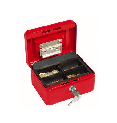 Geldkassette 145 Größe 1 rot 152x155x80mm mit Scheinhalterung im Deckel Geldkassette 145 Größe 1 rot 152x155x80mm mit Scheinhalterung im Deckel
