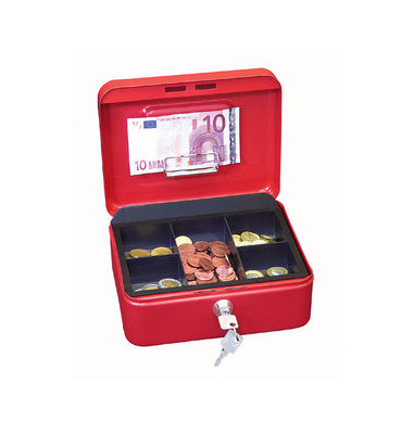 Geldkassette 145 Größe 2 rot 200x160x90mm mit Scheinhalterung im Deckel Geldkassette 145 Größe 2 rot 200x160x90mm mit Scheinhalterung im Deckel