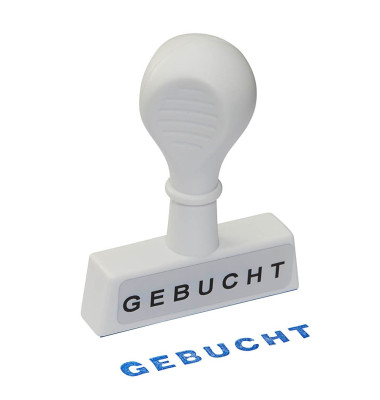 Stempel mit Text "GEBUCHT" weiß
