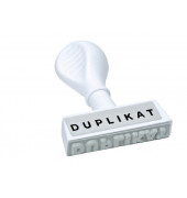 Textstempel 19314 mit Text "DUPLIKAT" Kunststoff weiß