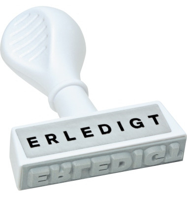 Stempel mit Text "ERLEDIGT" weiß