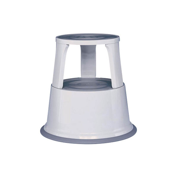 4003801006383 - - Rollhocker Stahlblech lichtgrau Höhe mit ohne Belastung 430 440 mm Oberer-Ø 295 mm Unterer-Ø 435 mm