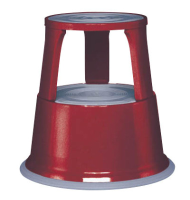 Rollhocker 212102, 1x 2 Stufen, rot, Stahl