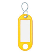 Schlüsselanhänger mit Etikett S-Hacken gelb