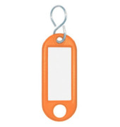 Schlüsselanhänger mit Etikett S-Hacken orange