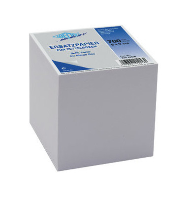 Zettelklotz 27026500, Nr 270, 90x90mm, lose, weiß, Papier, 700 Blatt