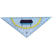 Kunststoff-Geodreieck 526 glasklar 16cm mit abnehmbarem Griff