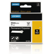 Rhino Schriftband 1734523 24mm x 5,5m schwarz/wei&szlig; laminiert permanent selbstklebend