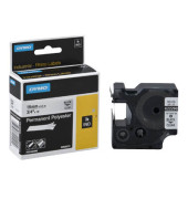 Rhino Schriftband 622290 19mm x 5,5m schwarz/transparent laminiert stark selbstklebend
