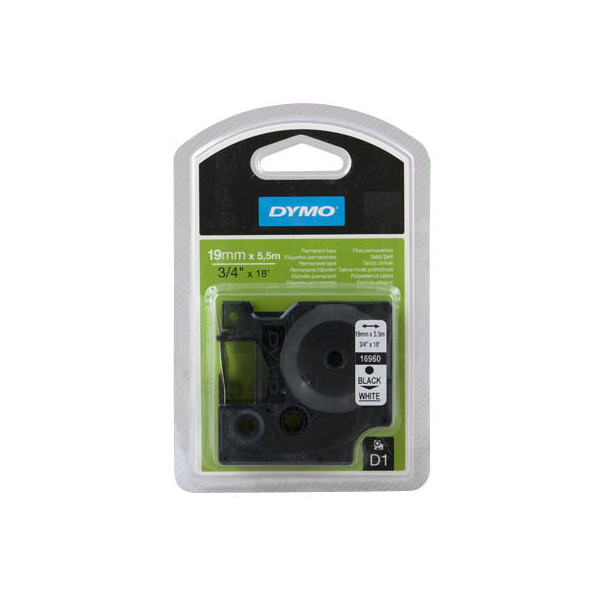 5411313169608 - DYMO Original D1 Hochleistungs-Etikettenband | schwarz auf weiß |19 mm x 55 m | permanent haftendes Polyester-Schriftband | für LabelManager-Beschriftungsgerät 5411313169608 - DYMO Original D1 Hochleistungs-Etikettenband | schwarz auf weiß |19 mm x 55 m | permanent haftendes Polyester-Schriftband | für LabelManager-Beschriftungsgerät