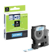 D1 Schriftband S0720510 12mm x 7m blau/transparent laminiert selbstklebend