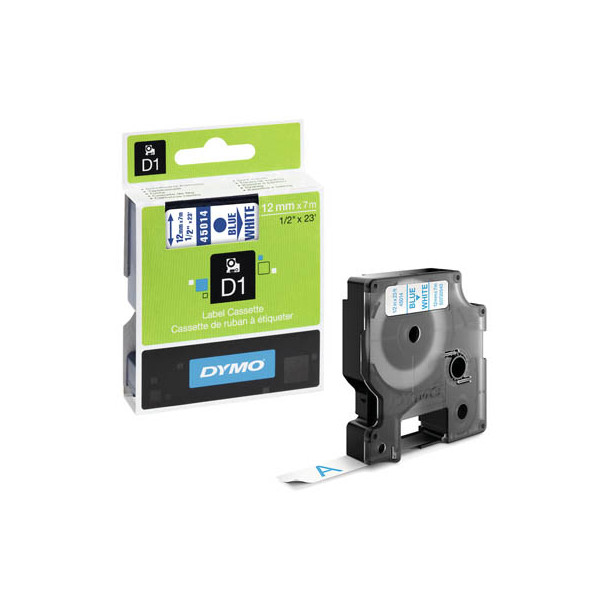 5411313450140 - DYMO Original D1-Etikettenband | blau auf weiß | 12 mm x 7 m | selbstklebendes Schriftband | für LabelManager-Beschriftungsgerät