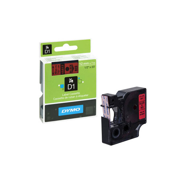 5411313450171 - DYMO Original D1-Etikettenband | schwarz auf rot | 12 mm x 7 m | selbstklebendes Schriftband | für LabelManager-Beschriftungsgerät