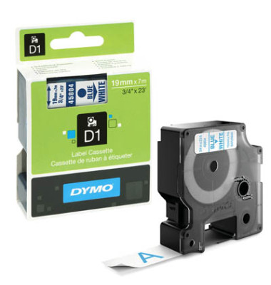 D1 Schriftband S0720840 19mm x 7m blau/weiß laminiert selbstklebend D1 Schriftband S0720840 19mm x 7m blau/weiß laminiert selbstklebend
