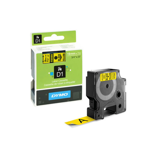 5411313452182 - DYMO Original D1-Etikettenband | schwarz auf gelb | 19 mm x 7 m | selbstklebendes Schriftband | für LabelManager-Beschriftungsgerät