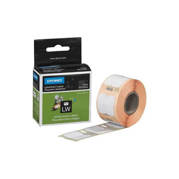5411313113533 - DYMO Original LabelWriter Mehrzwecketiketten (Klein) | 13 mm x 25 mm | Rolle mit 1000 leicht ablösbaren Etiketten | selbstklebend | für LabelWriter Etikettendrucker und Beschriftungsgerät