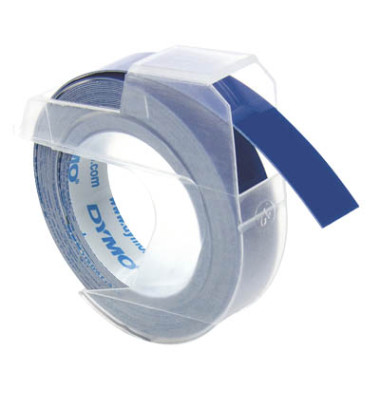 3D Plastik-Prägeband S0898140 9mm x 3m weiß/blau abriebfest selbstklebend