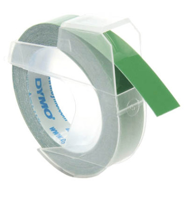 3D Plastik-Prägeband S0898160 9mm x 3m weiß/grün abriebfest selbstklebend 3D Plastik-Prägeband S0898160 9mm x 3m weiß/grün abriebfest selbstklebend
