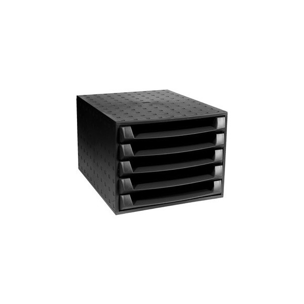 9002493422612 - Schubladenbox The Box 221014D schwarz schwarz 5 Schubladen offen 9002493422612 Exacompta
