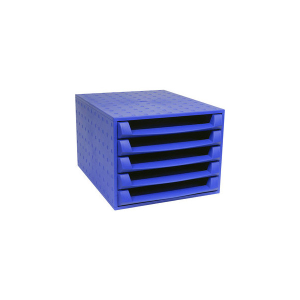 9002493421639 - Schubladenbox The Box 221101D kobaltblau kobaltblau 5 Schubladen offen 9002493421639 Exacompta