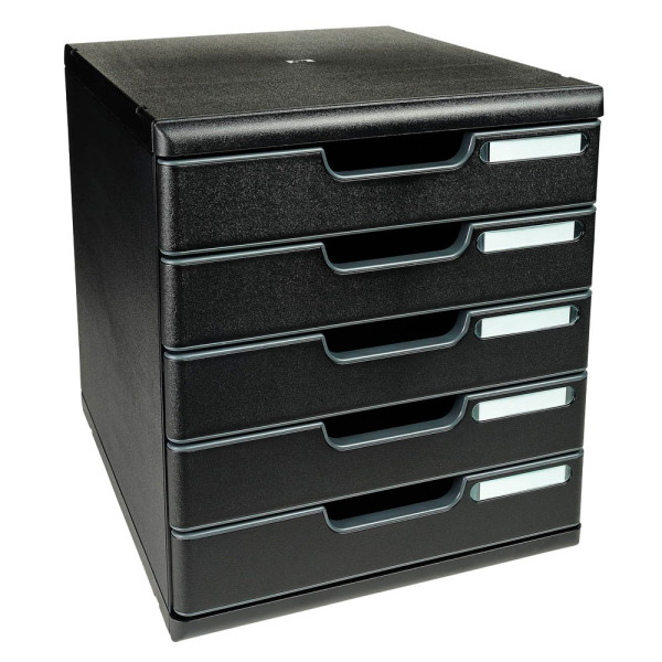 9002493422728 - Schubladenbox Modulo 301414D schwarz schwarz 5 Schubladen geschlossen 9002493422728 Exacompta