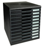 Schubladenbox Modulo 302414D schwarz/schwarz 10 Schubladen geschlossen