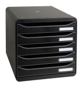 Schubladenbox Big-Box Plus 309714D schwarz/schwarz 5 Schubladen geschlossen