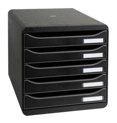 Schubladenbox Big-Box Plus 309714D schwarz/schwarz 5 Schubladen geschlossen