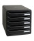 Schubladenbox Big-Box Plus 309714D schwarz/schwarz 5 Schubladen geschlossen
