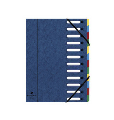 Ordnungsmappe Harmonika 55122E, 1-12, blau, Din A4, 12 F&auml;cher