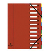 Ordnungsmappe Harmonika 55125E, 1-12, rot, Din A4, 12 F&auml;cher