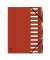 Ordnungsmappe Harmonika 55125E, 1-12, rot, Din A4, 12 F&auml;cher