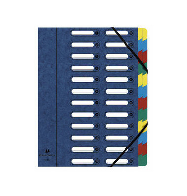 Ordnungsmappe Harmonika 55242E, 1-24, blau, Din A4, 24 F&auml;cher