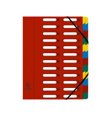 Ordnungsmappe Harmonika 55245E, 1-24, rot, Din A4, 24 F&auml;cher