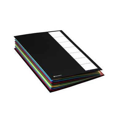 Ordnungsmappe Ordonator 55321E, 7-teilig blanko, schwarz, Din A4, 7 F&auml;cher