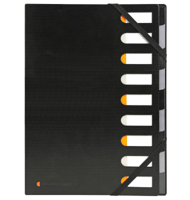 Ordnungsmappe Exactive 55334E, 9-teilig blanko, schwarz, Din A4, 9 F&auml;cher