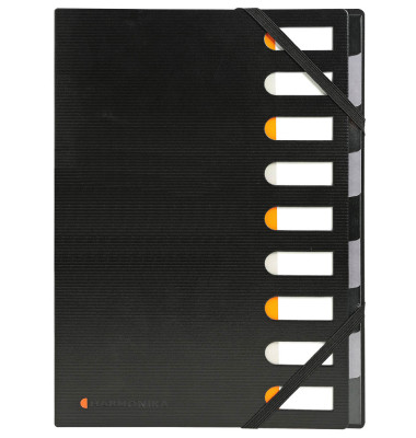 Ordnungsmappe Harmonika Exactive schwarz 320x240mm 9 Fächer