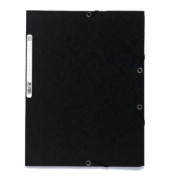 Eckspannmappe 55501E, A4 schwarz Karton 400g, mit 3 Einschlagklappen