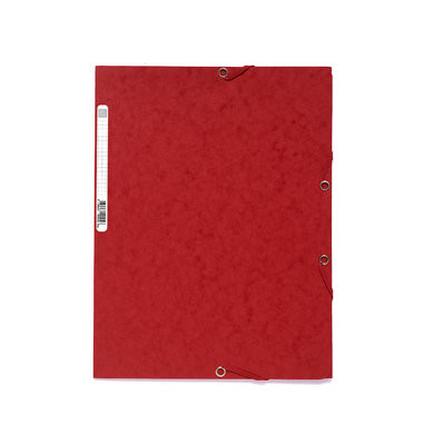 Eckspannmappe 55505E, A4 rot Karton 400g, mit 3 Einschlagklappen